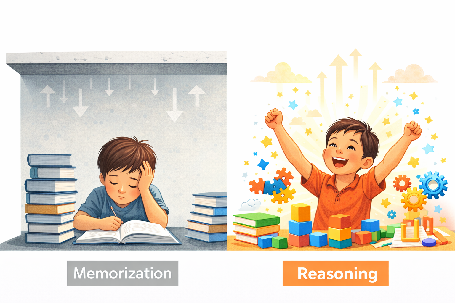 Brain growth timeline illustration